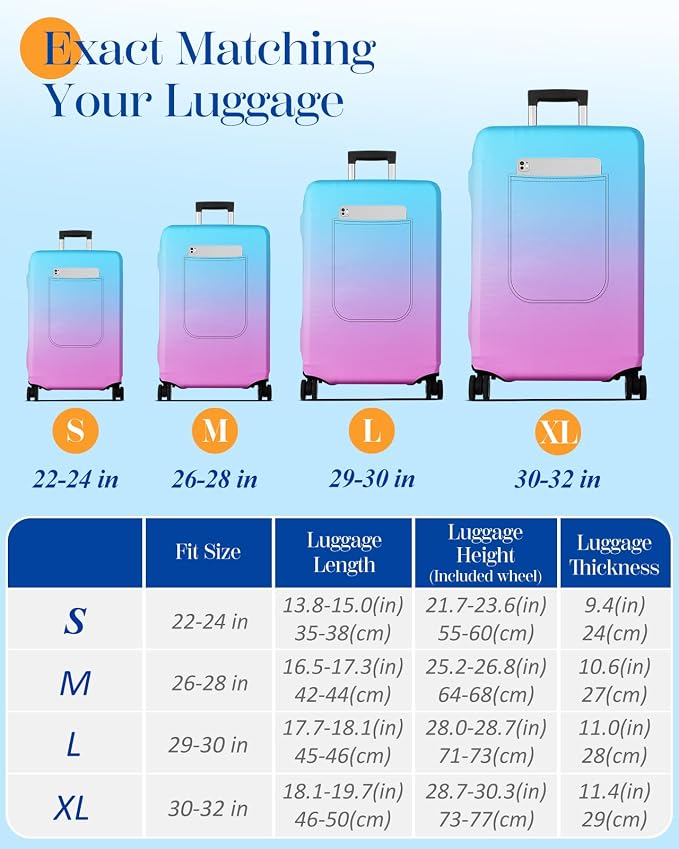 Slohif Luggage Cover for Suitcase Tsa Approved Protector - Image 2