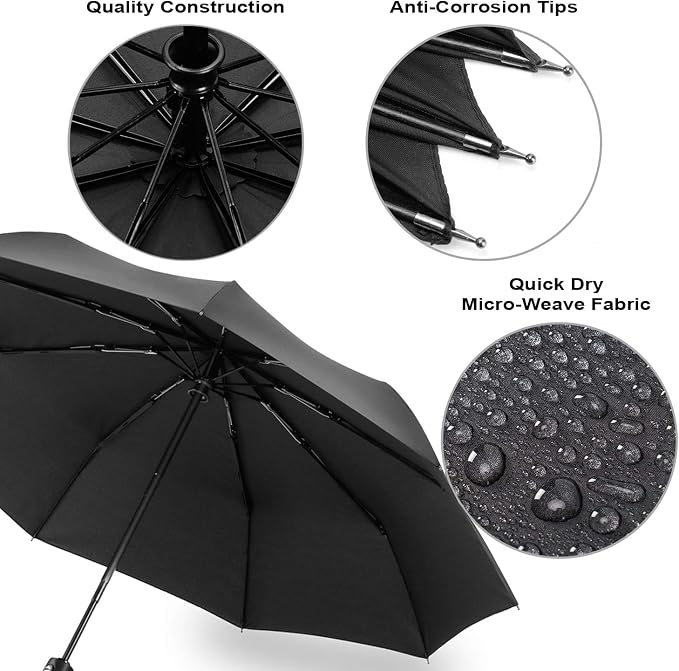 Liberty Imports 3 Pack Windproof Travel Rain Umbrellas - Image 4