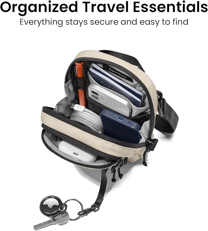 tomtoc Aviator-T37 Travel Crossbody RFID Blocking Bag, Holds 4-6 Passports - Image 3