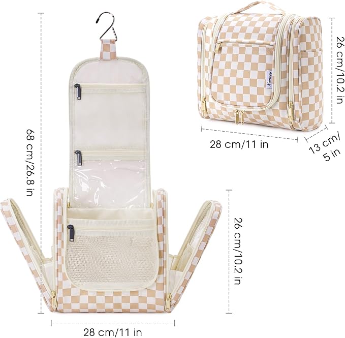 Narwey Hanging Toiletry Bag for Women Travel Makeup Bag Organizer Toiletries - Image 6