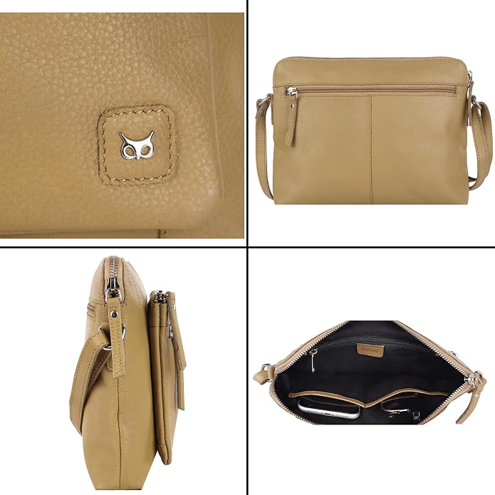 Wise Owl Accessories Small Soft Pebbled Real Leather Crossbody Handbags Purses - Image 6