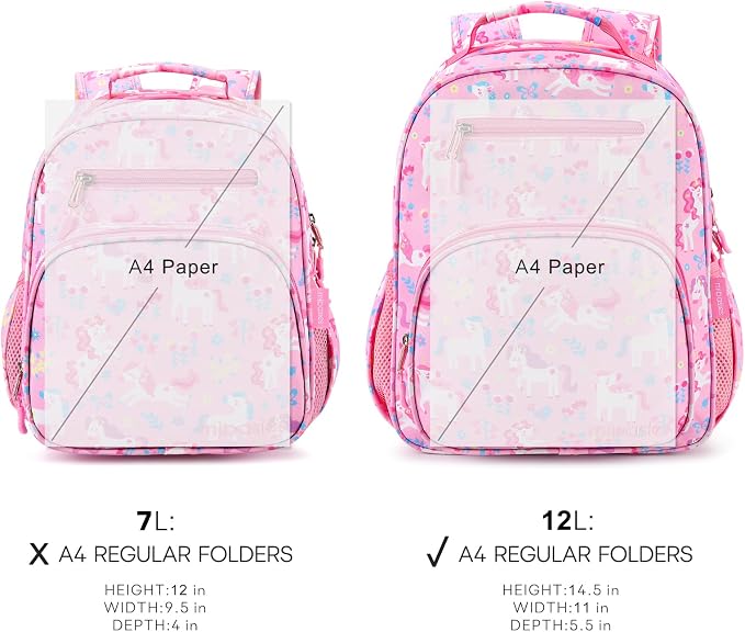 mibasies Girls Backpack 5-8: Lightweight Kids Backpacks - Image 3