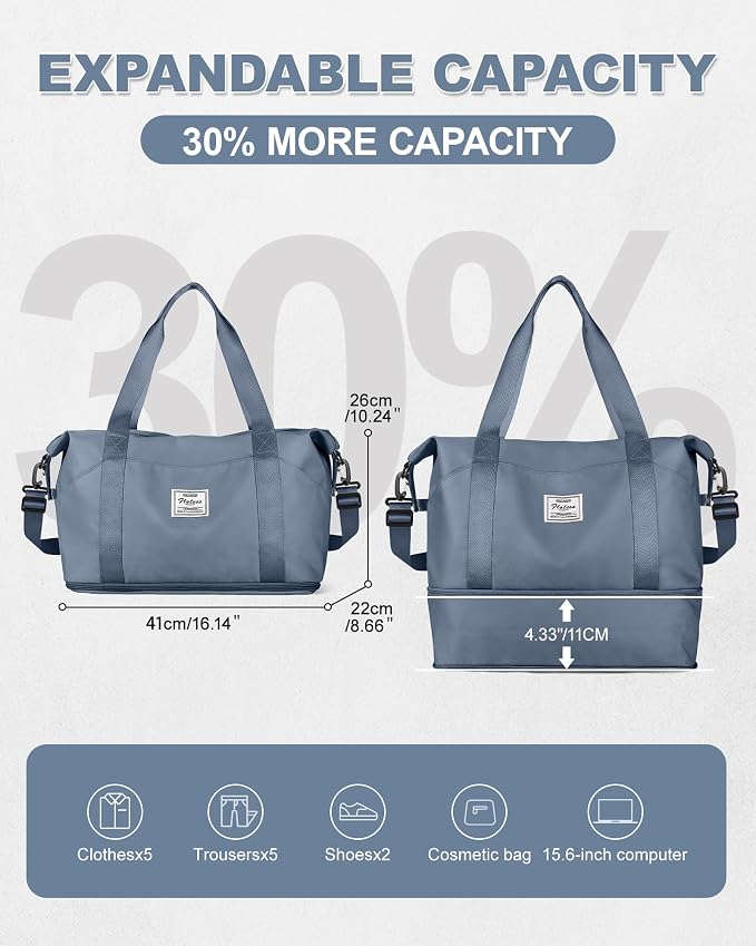 Travel Duffel Bag, Sports Tote Gym Bag, Shoulder Weekender Overnight Bag - Image 2
