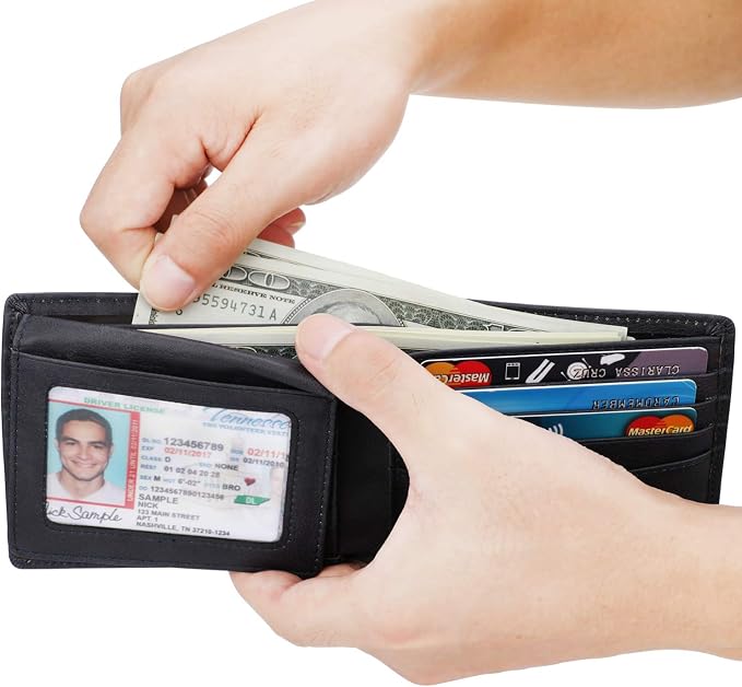 Wallet for Men-Genuine Leather RFID Blocking Bifold Stylish Wallet - Image 6