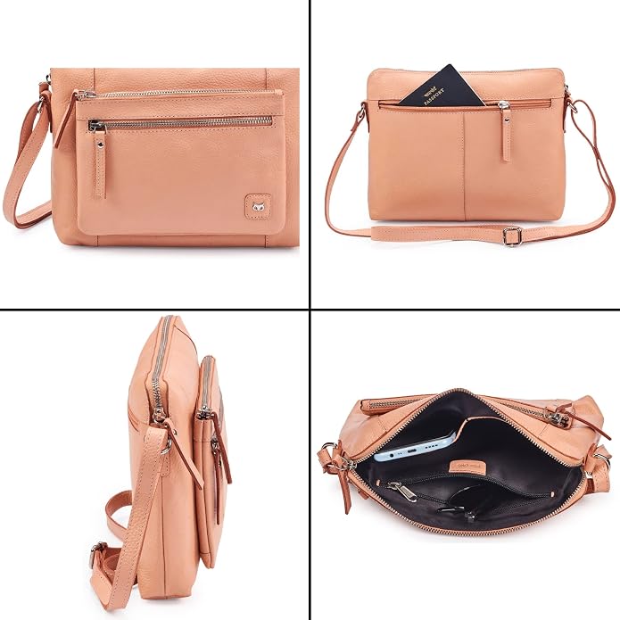 Wise Owl Accessories Small Soft Pebbled Real Leather Crossbody Handbags Purses - Image 5