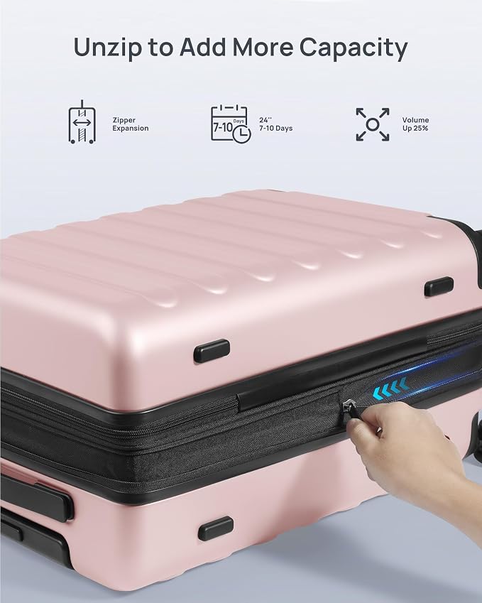 Carry on Luggage 22 X 14 X 9 Airline Approved, 20 Inch Luggage - Image 5