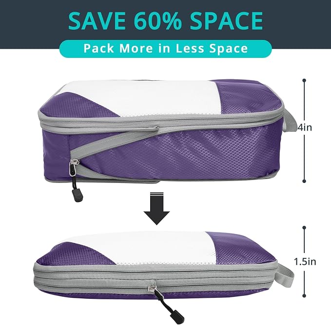 Compression Packing Cubes 3 Set, Compressible Space-Saving Packing Cubes - Image 2