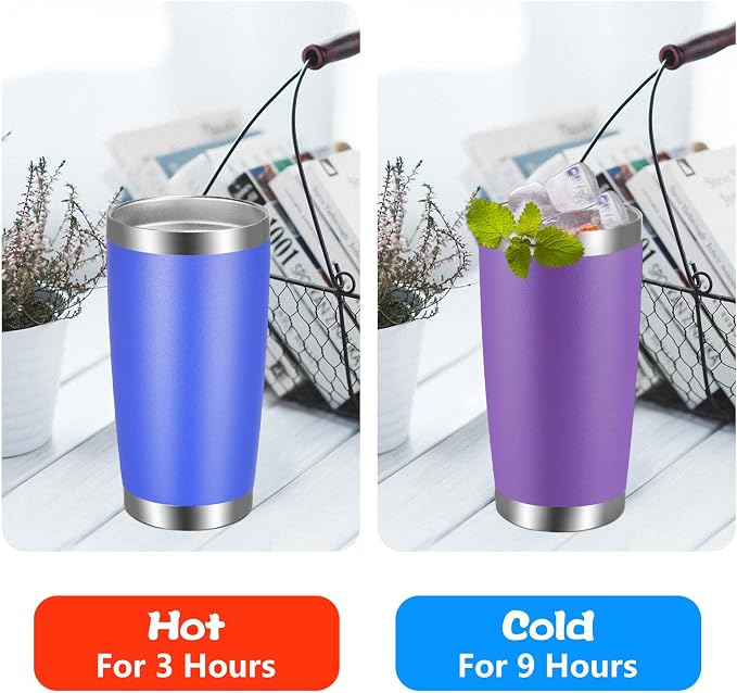VEGOND 20oz Tumbler with Lid and Straw Stainless Steel Tumbler Cup Bulk Vacuum - Image 4