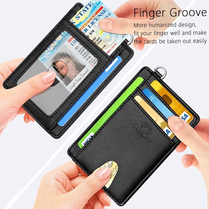 FurArt Slim Minimalist Wallet, Front Pocket Wallets, RFID Blocking, Credit Card - Image 3