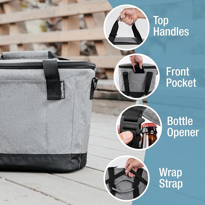 CleverMade Collapsible Insulated Cooler Bag – Leakproof Soft Folding Cooler - Image 3