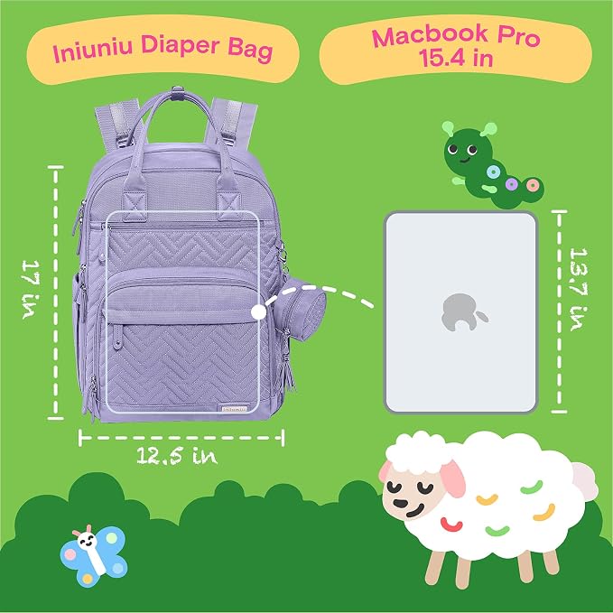 iniuniu Diaper Bag Backpack, 4 in 1 kit Large Unisex Baby Bags - Image 6