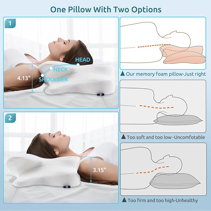 DONAMA Cervical Pillow for Neck and Shoulder, Contour Memory Foam Pillow - Image 4
