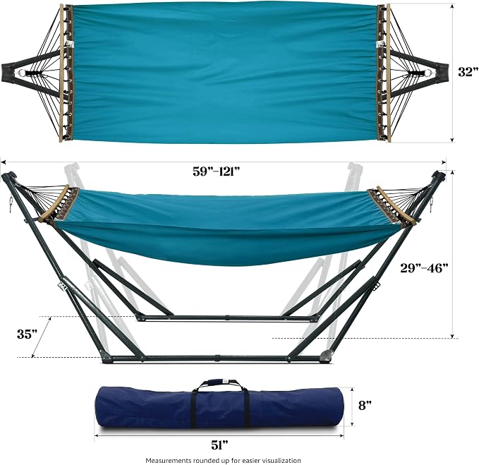Tranquillo Hammock with Stand Heavy-Duty, Hammock Quick Fold Unfold, Steel - Image 2
