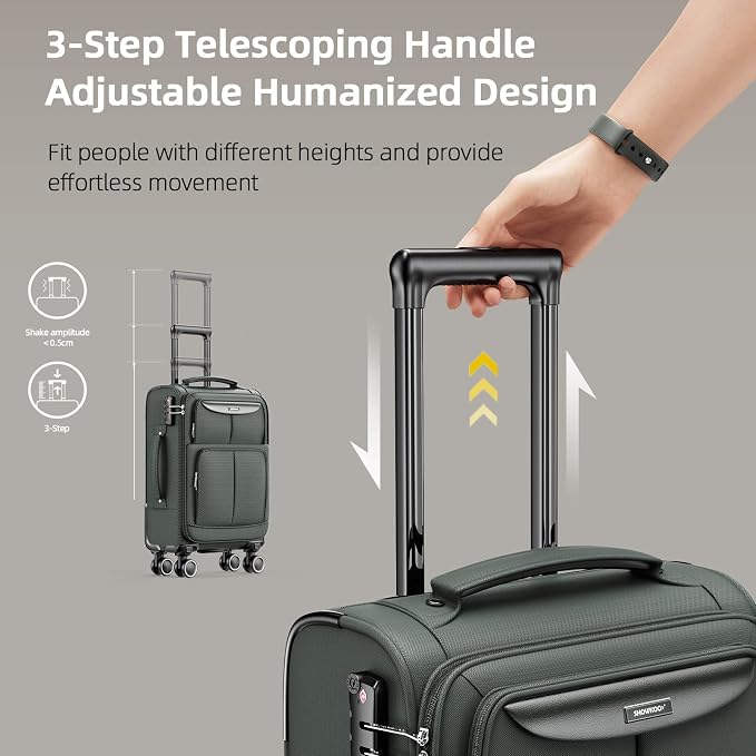 SHOWKOO Luggage Sets 3 Piece Softside Expandable Lightweight Durable Suitcase - Image 4