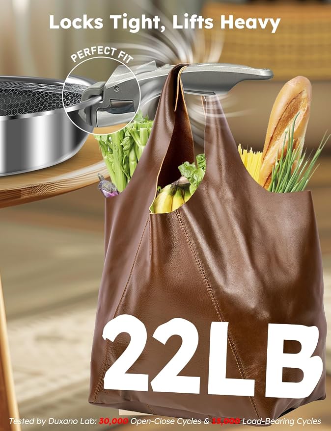 Pro DUXANO 12PC Nonstick Pots and Pans Set&Hybrid 3-Ply Stainless Steel Skillet - Image 7
