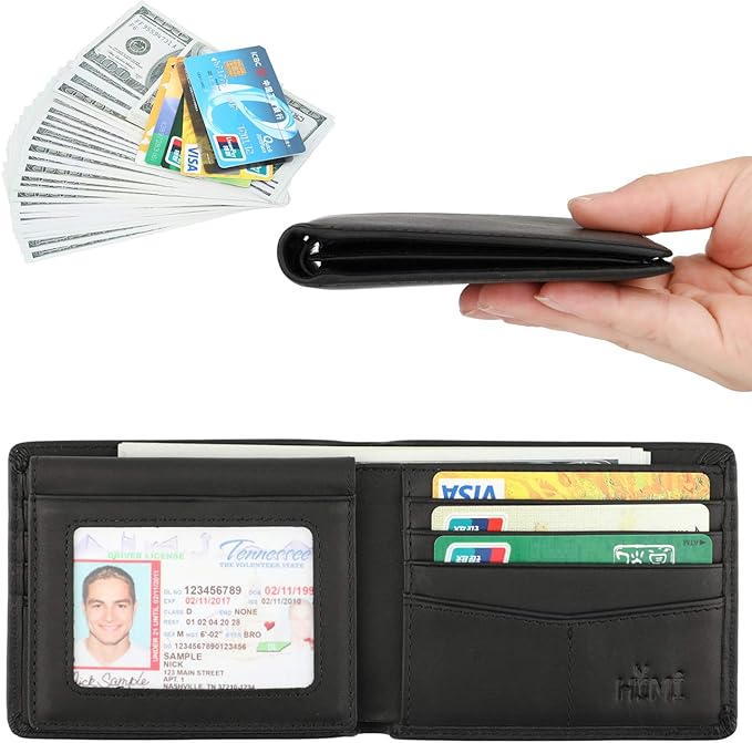 Wallet for Men-Genuine Leather RFID Blocking Bifold Stylish Wallet - Image 2