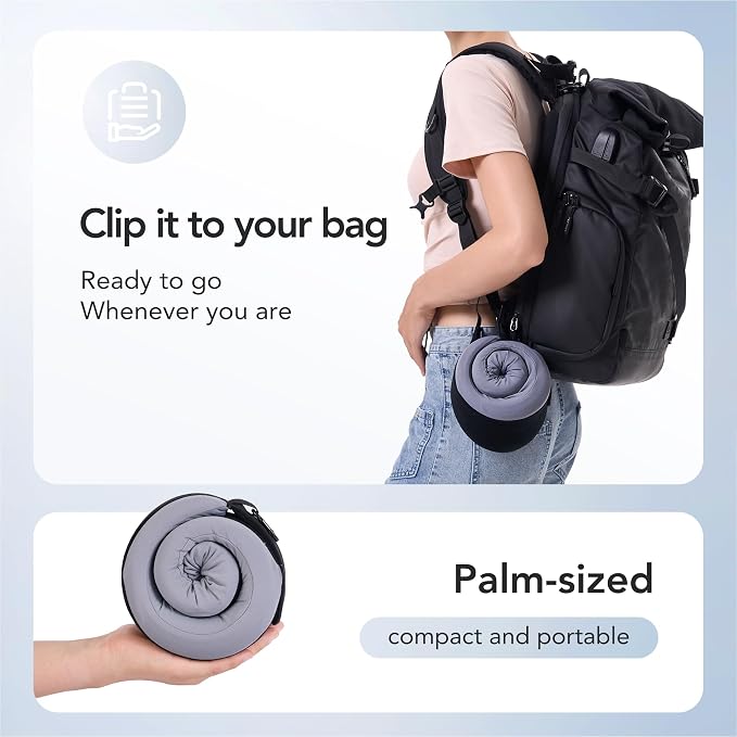 Travel Pillow, 100% Pure Memory Foam Travel Neck Pillow Airplane Neck Support - Image 5