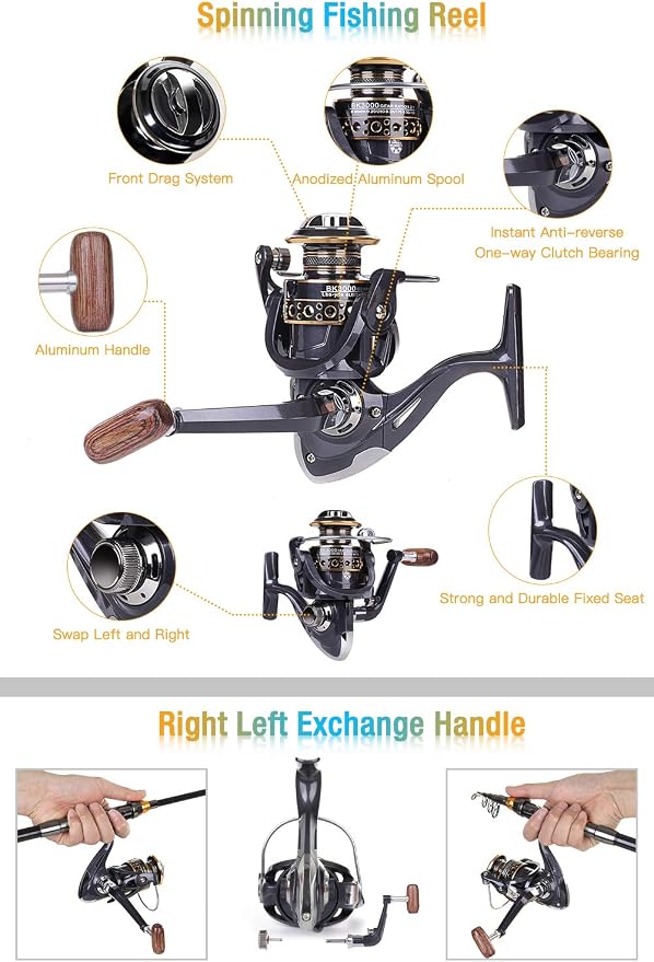 Fishing Rod and Reel Combo, Carbon Fiber Telescopic Fishing Pole - Image 4