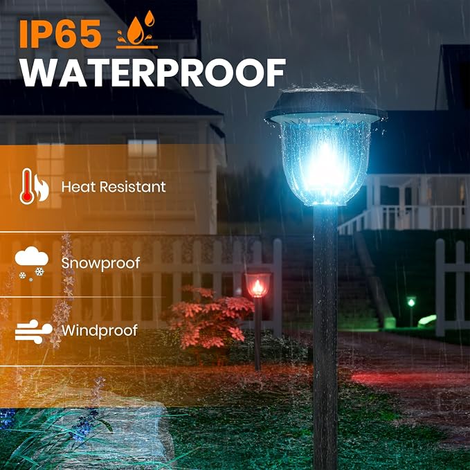 AOSEA 2 Pack Solar Pathway Lights Outdoor Waterproof - Image 7