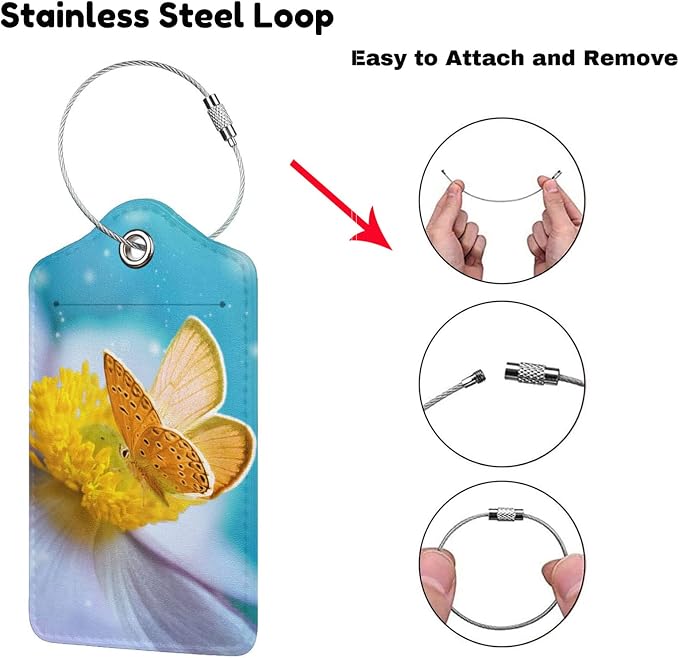 2 Pack Beautiful Sky Blue Luggage Tags - Image 2