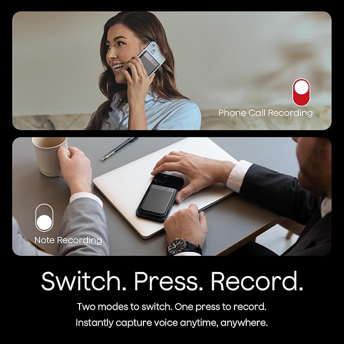 AI Voice Recorder, Note Voice Recorder w/Case, App Control, Transcribe & - Image 5