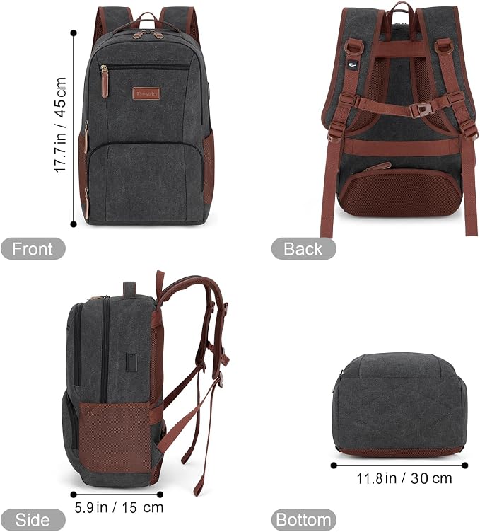 Tzowla Canvas Laptop College Backpack - Image 7
