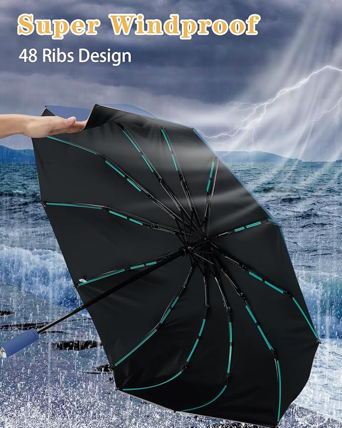 Large Double-Ribs Umbrella Automatic Folding Umbrella - Image 5