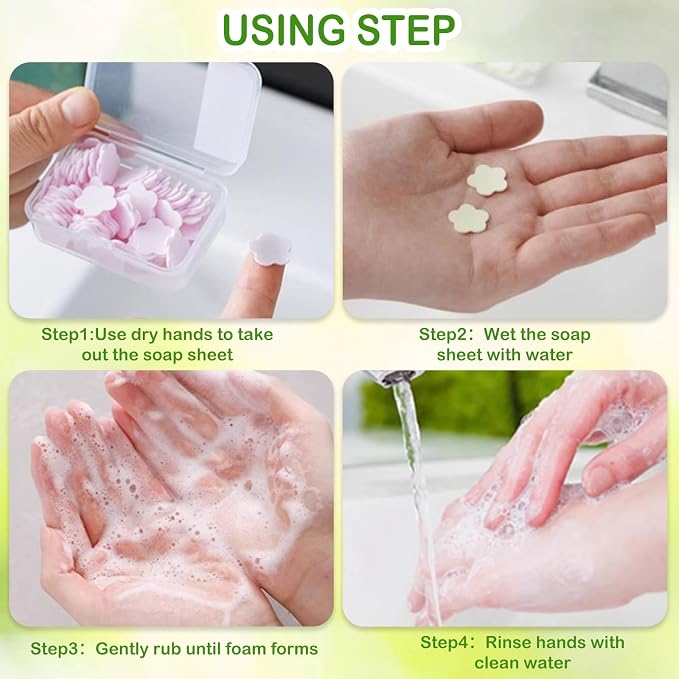600PCS Portable Mini Soap Sheets – Scented Disposable Hand Washing Paper - Image 5