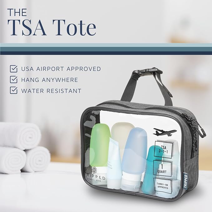 Toiletry Bag Kit Set: Hanging Travel Toiletry Bag + 311 TSA Cosmetic Liquid Bag - Image 5