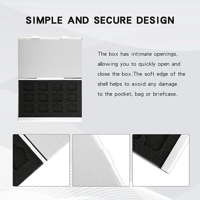 Aluminum SIM Card Case, 24Slots Ultrathin SIM Card Holder, Fit - Image 6