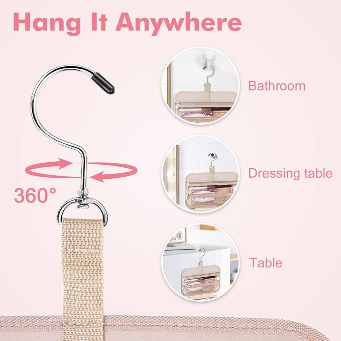 Wedama Toiletry Bag for Women, Medium Cosmetic Travel Bag, Hanging Toiletry Bag - Image 5