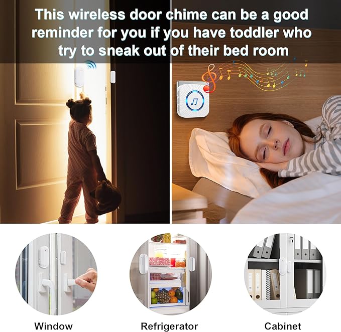 Sanjie Door Chime, Wireless Door Chimes When Door Opens Entry Alarm - Image 3