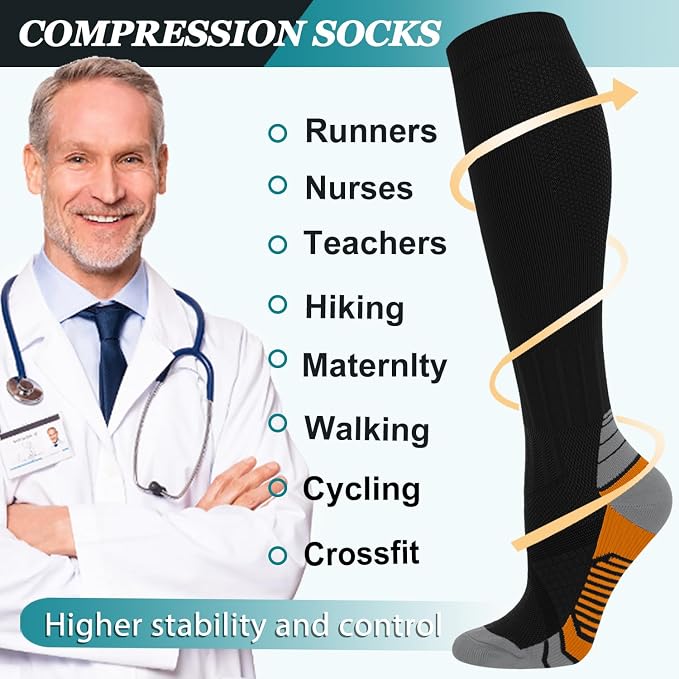 ACTINPUT 8 Pairs Compression Socks - Image 5