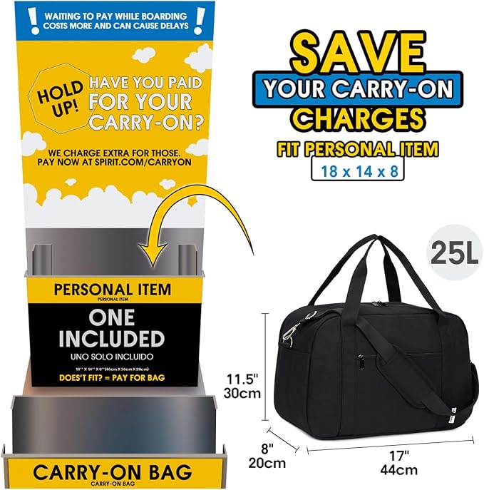 Narwey 18" Carry on Bag with Laptop Compartment 14 Inch Travel Duffel Bag - Image 2
