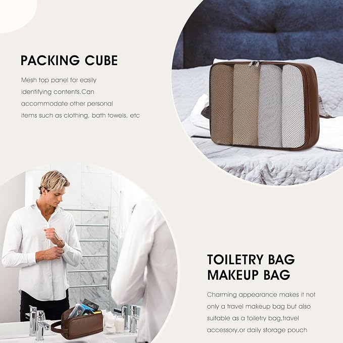 Wogarl 3PCS Faux Leather Weekender Bag - Image 2