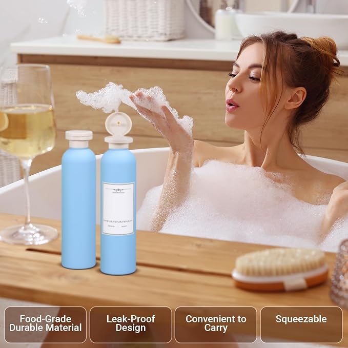 Travel Shampoo Bottle, Empty Plastic Squeeze Bottles 8.8oz - Image 5