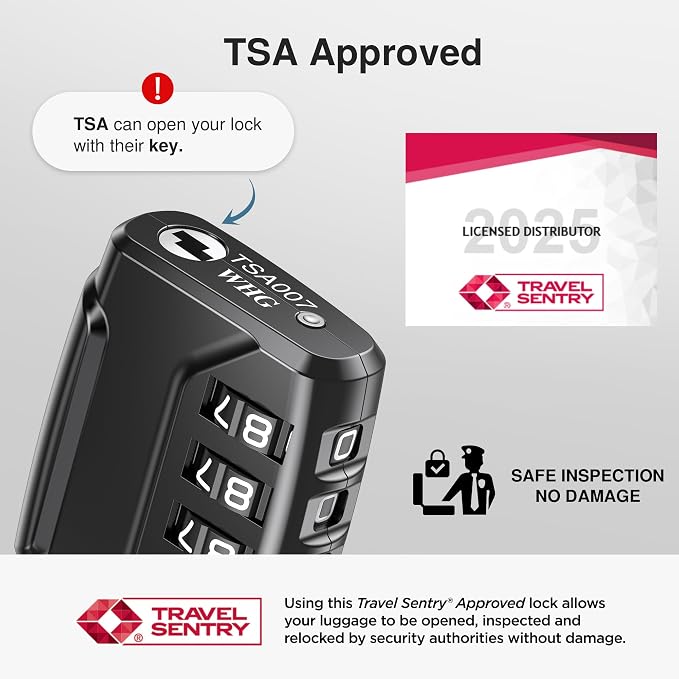 Puroma 6 Pack TSA Approved Luggage Locks, 4 Digit Combination Travel Locks - Image 2