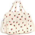 Corduroy Lunch Box Lunch Bag for Women Adults Men, Cute Strawberry Insulated by KUBYA