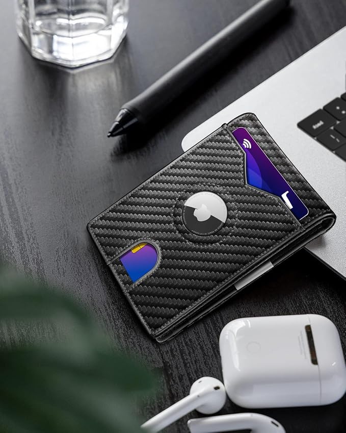Airtag Wallet for Men, with Money Clip 11 Cards Slim Front Pocket Leather RFID - Image 9
