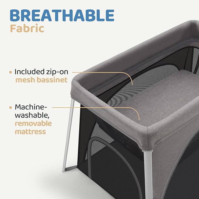 HARPPA Travel Crib with Comfy Mattress, Lightweight Portable Crib Requires No - Image 8