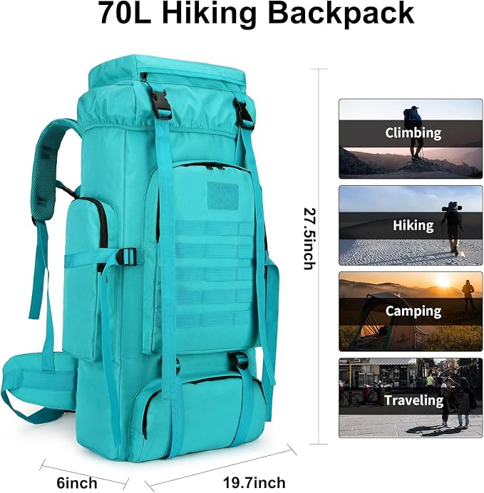 Hiking Backpack for Men 70L/100L Camping Backpack Military Rucksack Molle 3 - Image 2
