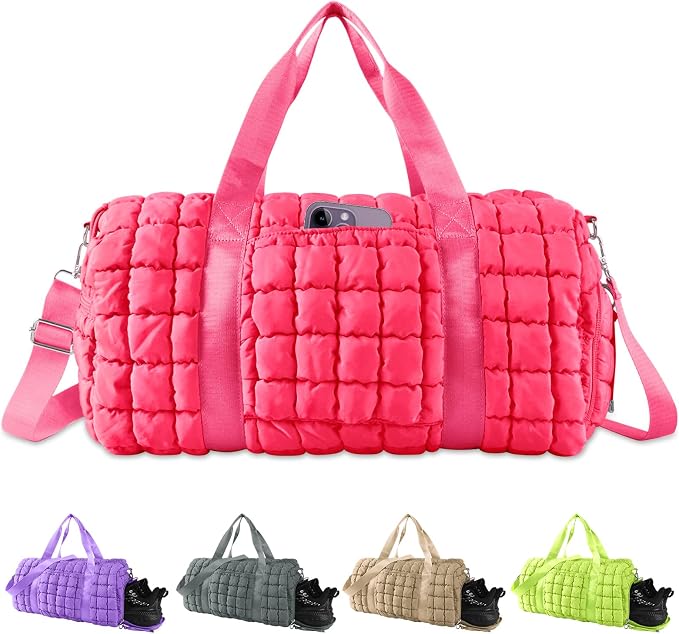 Quilted Travel Duffle Bag Gym Bag by XSUIOY