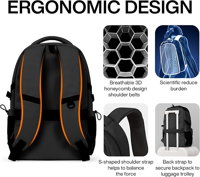 mixi Travel Laptop Backpack, Lightweight Durable School Bookbag Men Woman 15.6" - Image 5