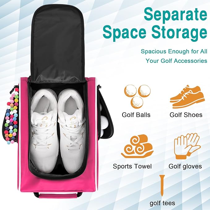 Wolt 2 Pcs Golf Shoe Bag for Travel- Zippered Shoes Carrier Bags - Image 4