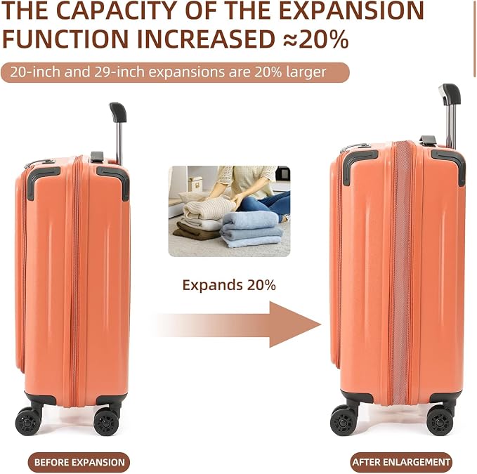 Carry On Luggage, 20Inch & 29 Inch Top Opening Airline Approved ABS+PC Hard - Image 4