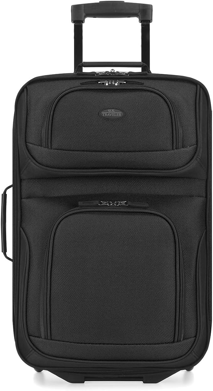 U.S. Traveler Lightweight Rolling 20" Carry On Luggage Softside Suitcase - Image 2