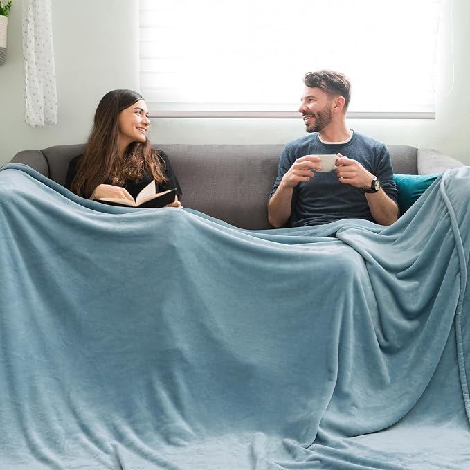PHF Oversized King Fleece Blanket 120"x120", No Shed No Pilling Big Soft Blanket - Image 4