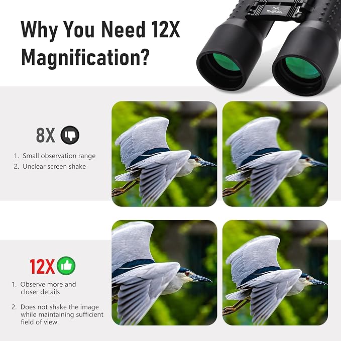 12x42 HD Binoculars for Adults, Professional Large View Binoculars - Image 4