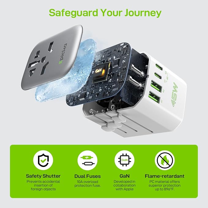 EPICKA Pulse 45W European Travel Plug Adapter, Universal Power Adapter - Image 5