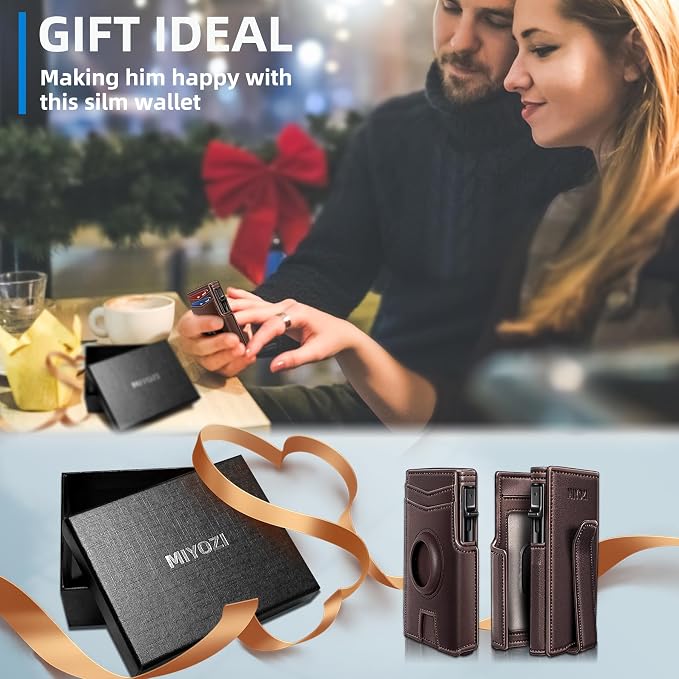 Airtag Wallet for Men, with Money Clip 10 Cards Metal Case Smart Slim Pop Up - Image 7